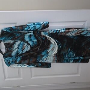 Dusak Blue and Brown Patterned Dress